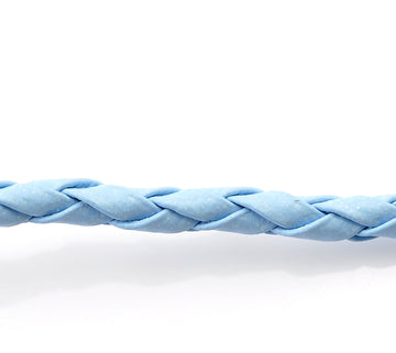 2 Meters, 3mm, Faux Leather Jewelry Braided Cord Skyblue